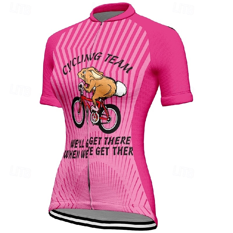 Women's Cycling Jersey Graphic Stripes Short Sleeve Bike Tee Tshirt Jersey with 3 Rear Pockets Mountain Bike MTB Quick Dry Anatomic Design Wicking Breathable Sports Pink Blue Orange Clothing Apparel 2025 - $23.99 –P1
