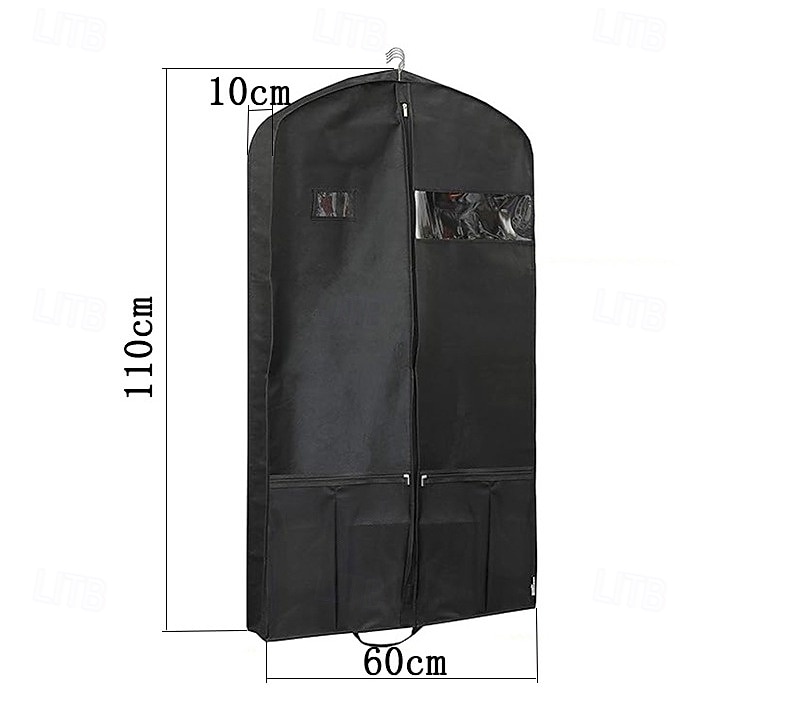Borsa porta abiti con tasca a rete, resistente custodia porta abiti da viaggio traspirante in tessuto non tessuto per abiti, completi, cappotti, borsa portaoggetti antipolvere da appendere per armadio del 2025 a $12.49 –P7