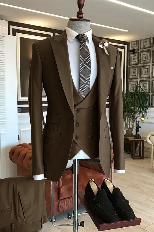 Costumes de mariage pour hommes bleu marine vert armée formels été unis ajustement sur mesure 3 pièces à simple boutonnage de 2025 ? €118.99 –P3