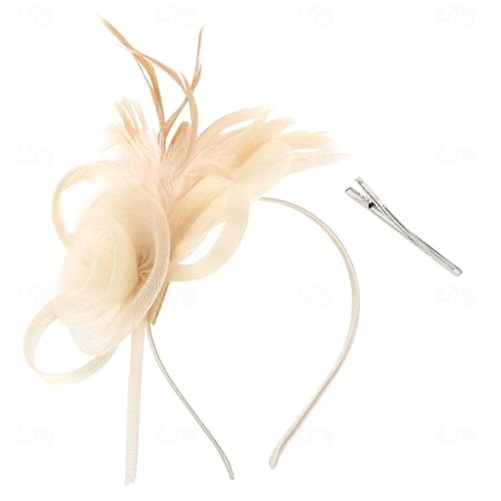 chapéus fascinators com penas para mulheres chapéus kentucky derby chapéu de igreja para festa do chá com faixa de cabeça e clipe de 2025 por $32.99 –P10