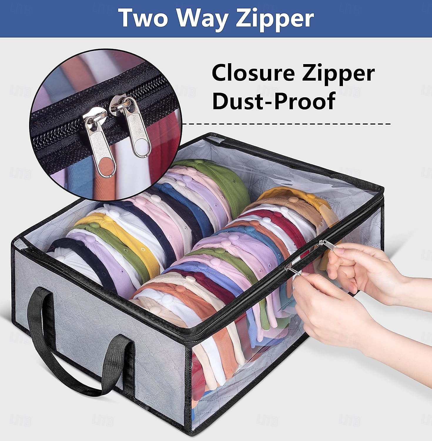 Hat Storage Under Bed Storage for Baseball Caps, Large Holds up to 40 Caps Wide Hat Organizer for Closet Snapback Holder, Grey 2025 - $9.49 –P3