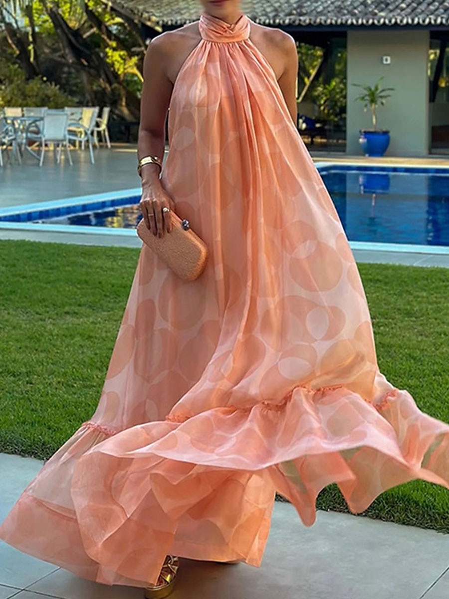 Vestidos de noiva Linha A Halter pescoço Sem Manga Longo Chiffon Vestidos de noiva Com Pregas 2025 de 2025 por $99.99 –P1