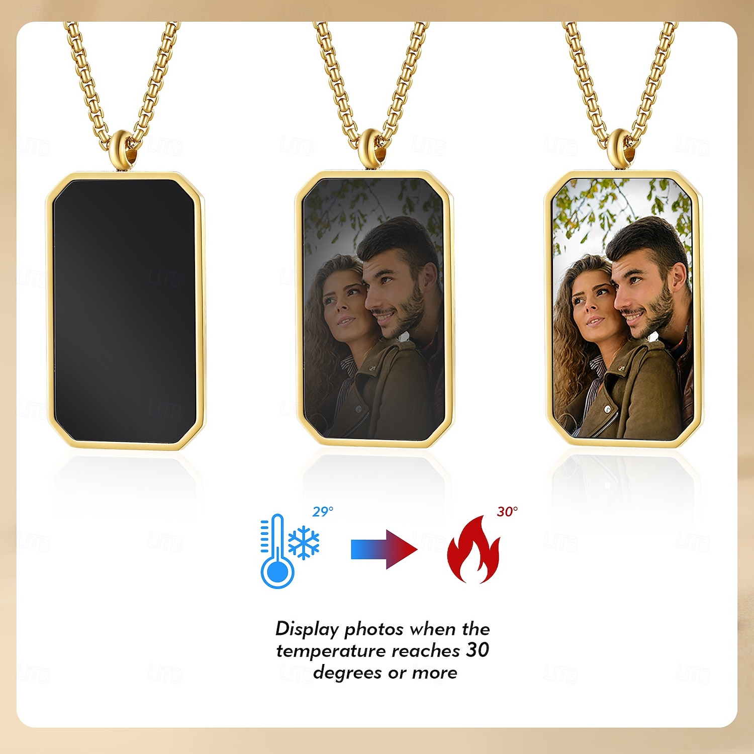 Collier thermochrome personnalisé meilleur cadeau pour maman – Pendentif photo qui change avec la chaleur parfait pour la fête des pères la fête des mères la Saint-Valentin et les anniversaires de 2025 ? $22.99 –P5