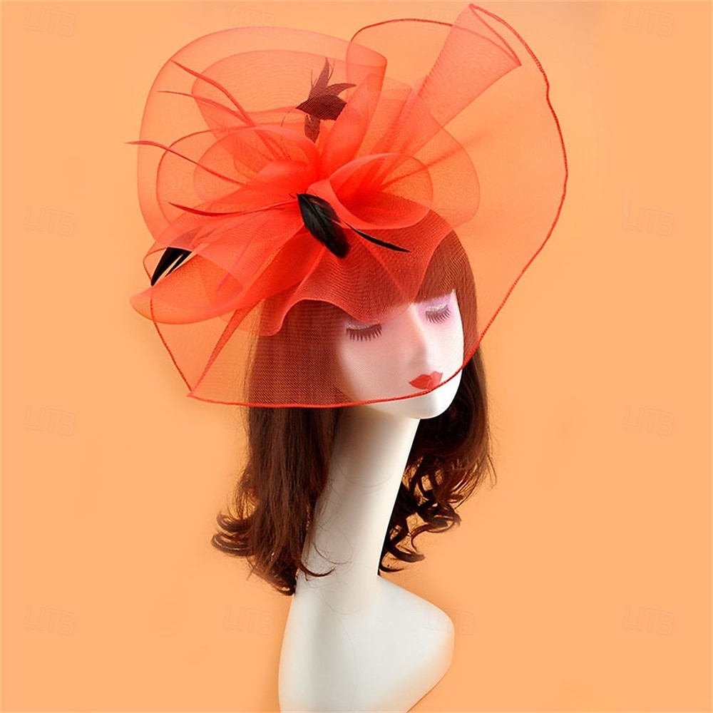 Coiffe Tulle Chapeau Fedora Mariage Anniversaire Soirée Fête du thé Course de Chevaux Élégant ancien Mignon Avec Plume Casque Couvre-chef de 2025 ? $19.99 –P9