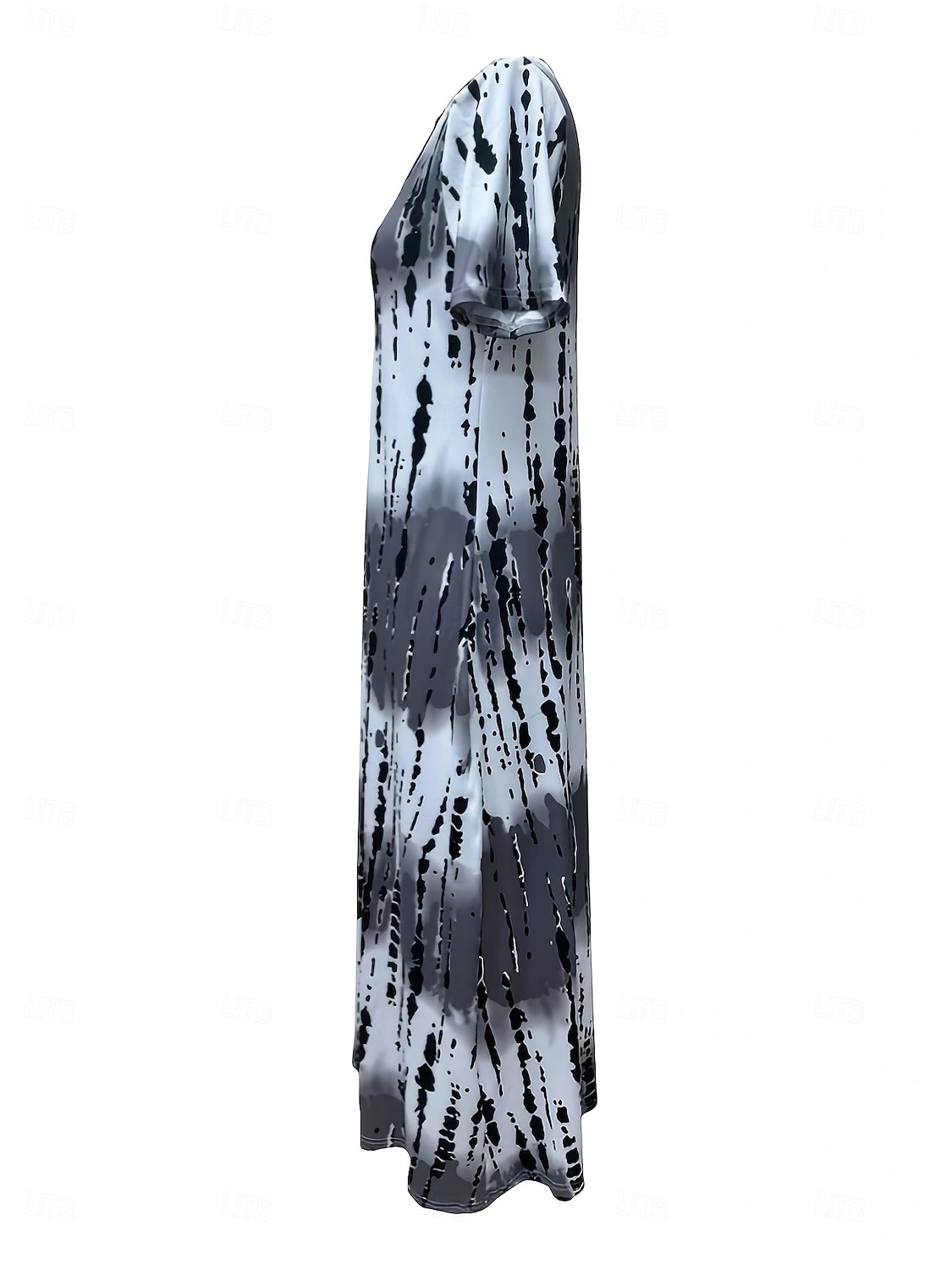 Damen Maxikleid Shiftkleid Lässig Täglich Lässiger Schnitt Farbblock Kurzarm V Ausschnitt Rosa Purpur Grau Sommer 2025 - $21.99 –P6