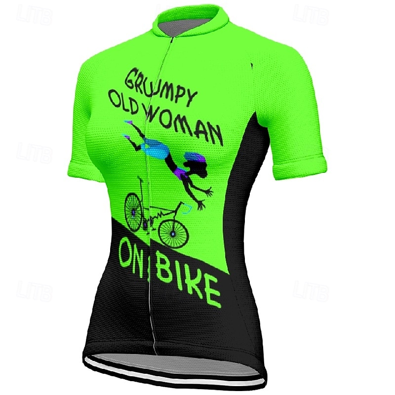 Damskie Koszulka rowerowa Graficzny Litery i cyfry Krótki rękaw Rower Tee Tshirt Dżersej z 3 tylnymi kieszeniami Kolarstwo górskie Szybkie wysychanie Anatomiczny kształt Odprowadzające wilgo 2026 - $23.99 –P18