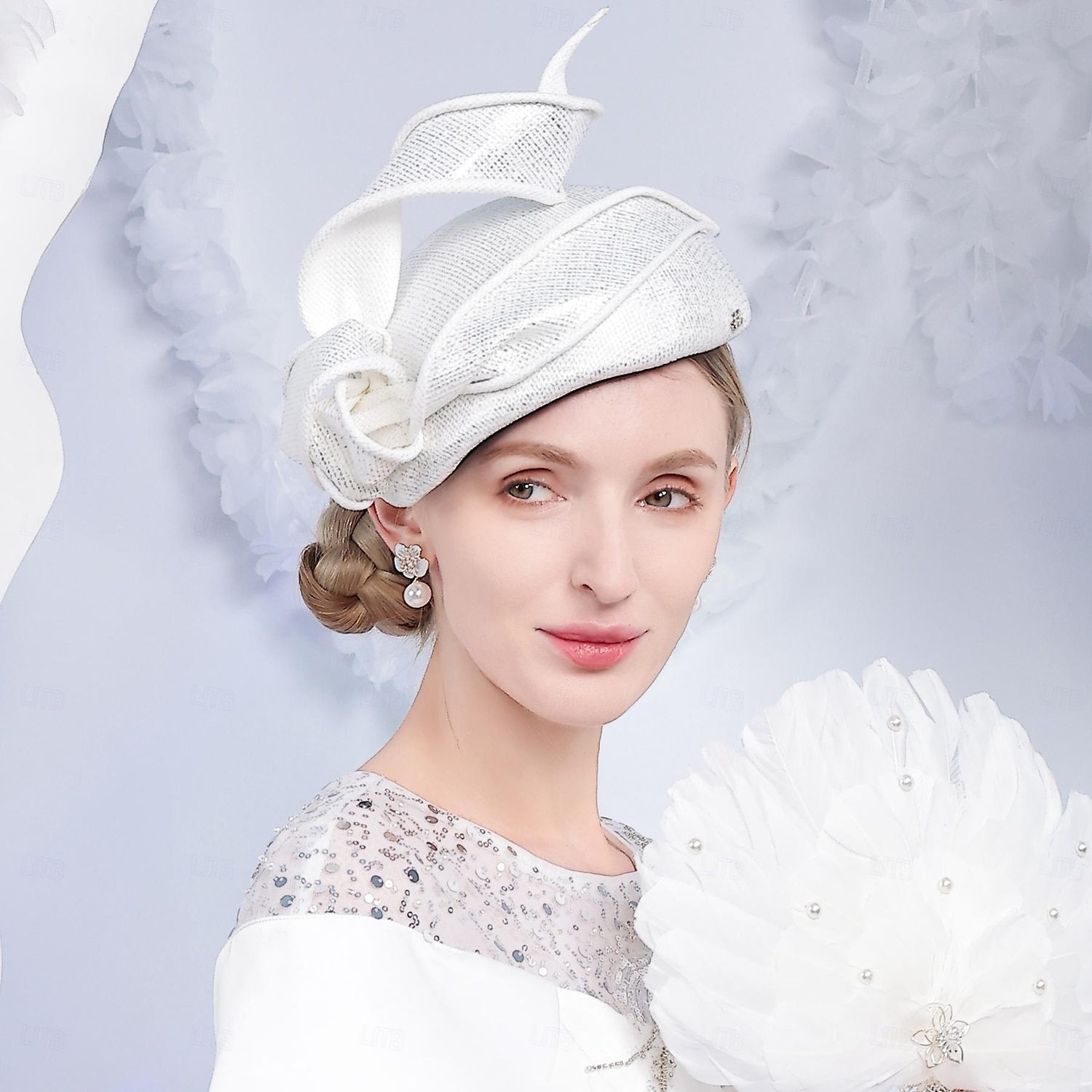 chapéus boina de fibra chapéu coco / chapéu cloche chapéu pillbox chá de casamento elegante casamento com emenda touca chapéu de 2025 por $38.99 –P4
