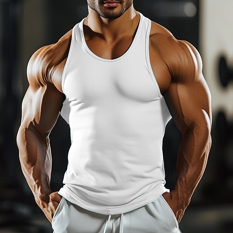 Homme Débardeur Gilet Sous-Vêtements T-shirt sans manches Sans manches Col ras du cou Été Uni Mode Classique Confortable Sportif Rue Sports Fête Noir Blanche Rouge Foncé T-shirt haut de gamme pour de 2025 ? $10.49 –P4