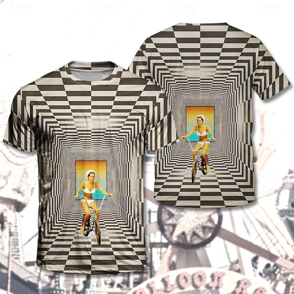 Trička Retro plakát Retro dívka Grafika Pro Pánské Dospělé Plesová maškaráda 3D tisk Dovolená Párty 2025 - $17.49 –P2