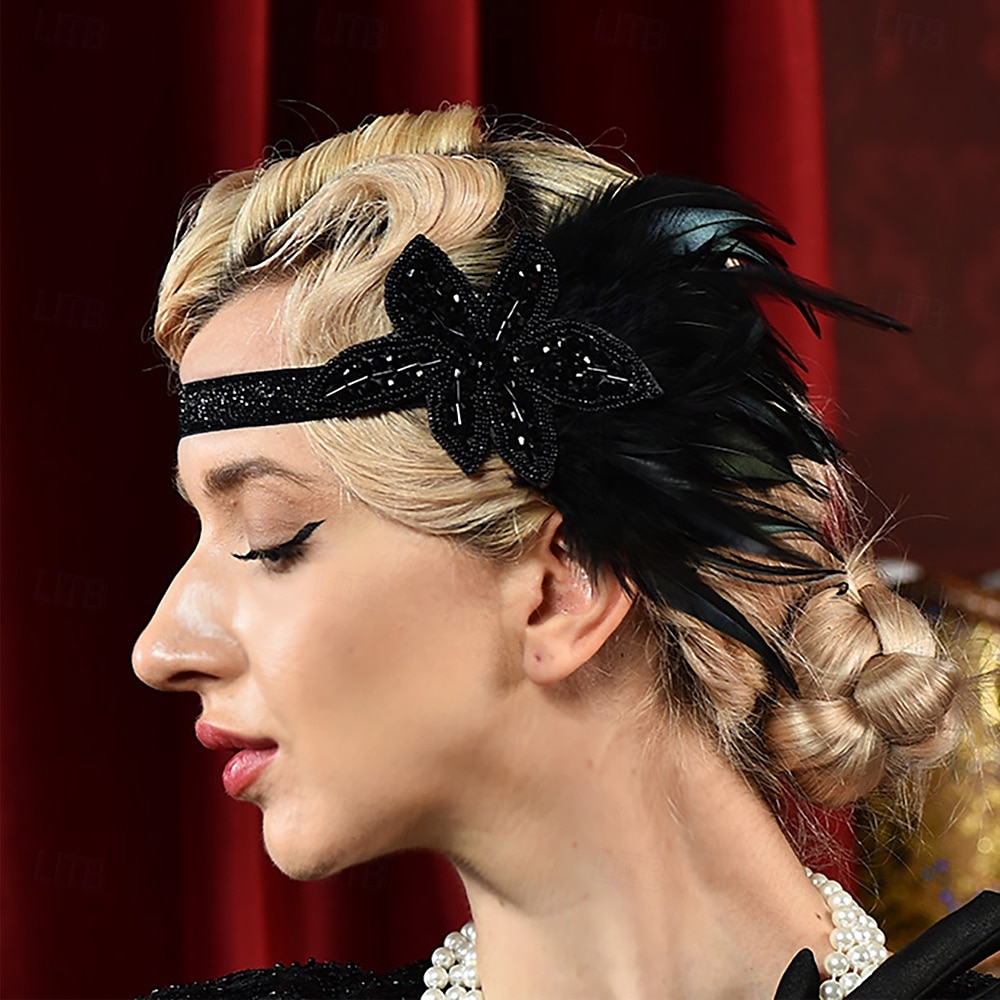 Den store Gatsby Flapperpannebånd i 1920-stil Den store Gatsby Kontor / Bedrift Glitrende glitter Krystall / Rhinstein Dame Karneval Maskerade Tilbake til Skolen Festkveldsklær Maskerade Festival 2025 - $20.99 –P3