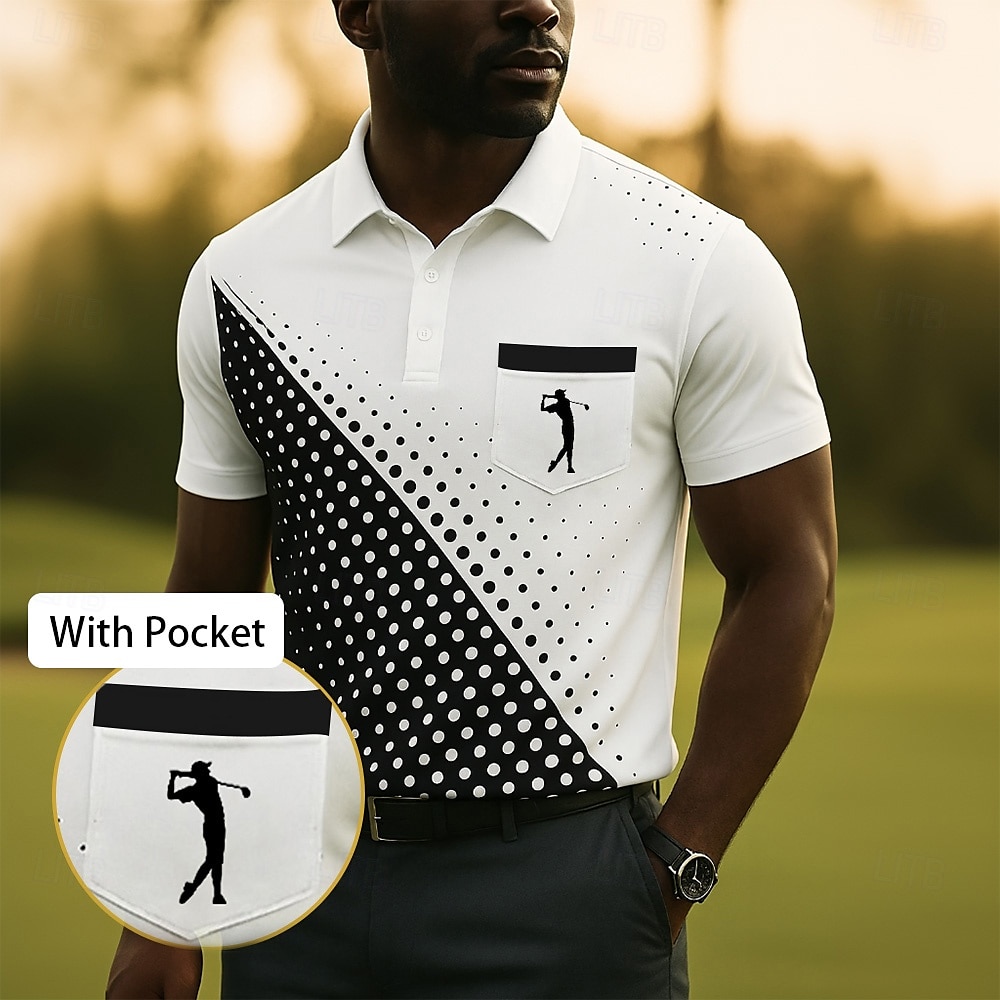 Men's Geometric Golf Sports Polo Shirts Short Sleeve Polo Shirts Collared Shirts Business Casual Outdoor Athleisure Daily Wear 3D Print Summer Blue Purple Green 2025 - $20.99 –P2