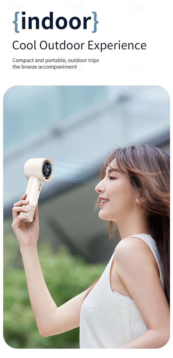 2025年 ハイスピードハンドヘルドファン – 199速度調整可能な冷却・加熱モード、ポータブル静音ブラシレスモーター、LEDディスプレイ、家庭用・旅行用・屋外用の多段風力  コレクション – $23.99 –P5