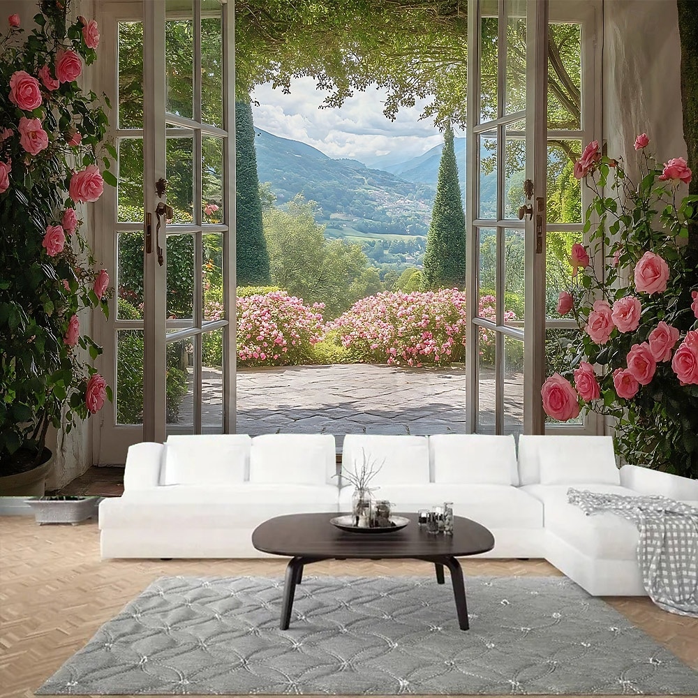 schöne natürliche Landschaft vor dem Fenster hängen Wandteppich Wandkunst große Wandteppich Wandbild Dekor Fotografie Hintergrund Decke Vorhang Haus Schlafzimmer Wohnzimmer Dekoration 2026 - $17.99 –P3