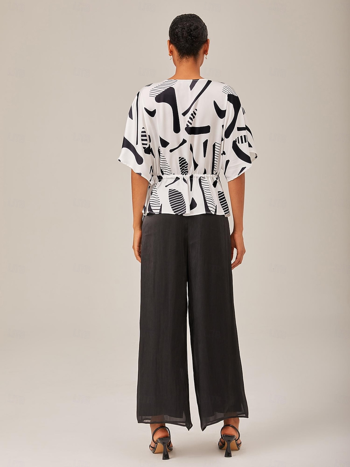 Per donna Femminile Culotte Gamba Larga Lunghezza intera Elegante Casual Formale Matrimonio Abbigliamento da sera Nero Estate XS S M del 2025 a $64.99 –P6