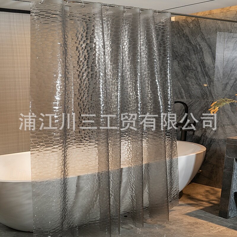 Shower Curtain PEVA Waterproof Mould Proof&Mildew Resistant Bathroom Curtains with Hooks Easy Installation Quick-Drying 180cm*180cm(70"*70") 2025 - $16.99 –P4