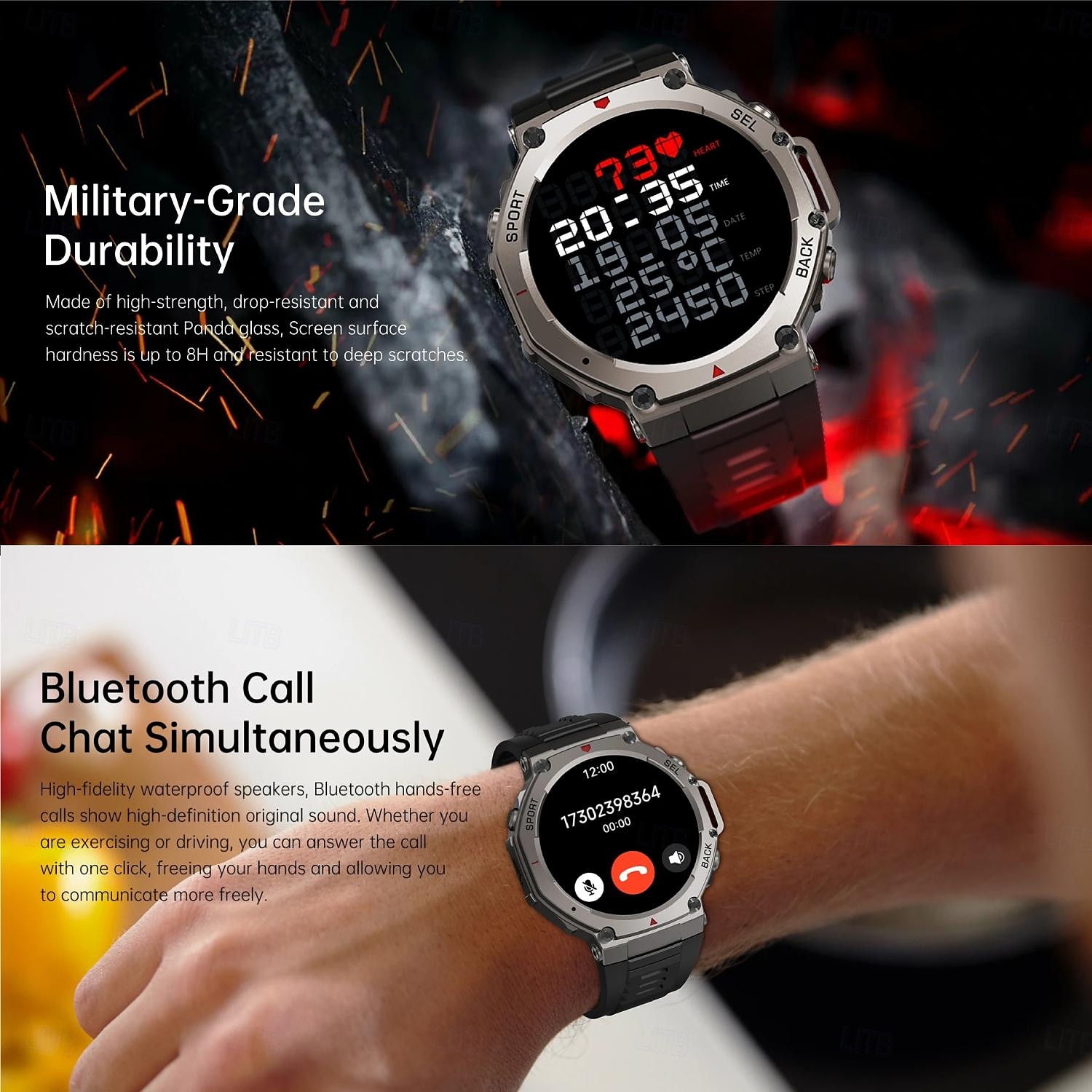 696 DM58 Chytré hodinky Sledovač fitness Monitor spánku Bluetooth Připomenutí hovoru Android i iOS Vlastní obličej 1,43 2025 - $79.99 –P1