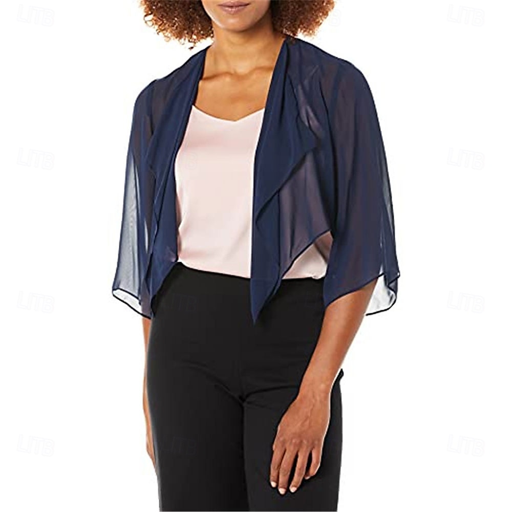 Sciarpa Leggera in Chiffon Estiva Per Donne Matrimonio Gilet Per Signore Protezione Solare Blusa Con Collo Flash Maniche Di Lunghezza Media del 2025 a $48.99 –P6
