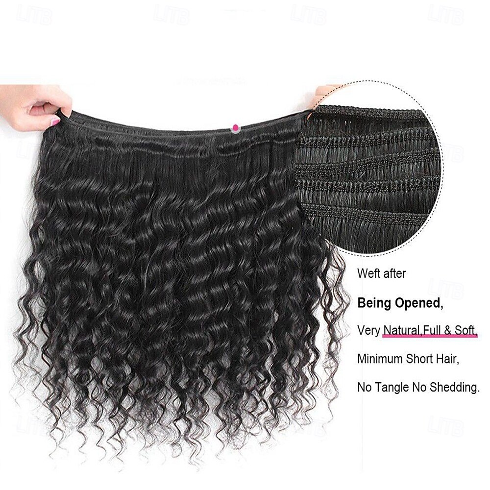 Cabelo humano brasileiro, 3 pacotes, ondas profundas, cabelo humano Remy, trama de 12 a 30 polegadas, 300g de 2026 por $213.69 –P4