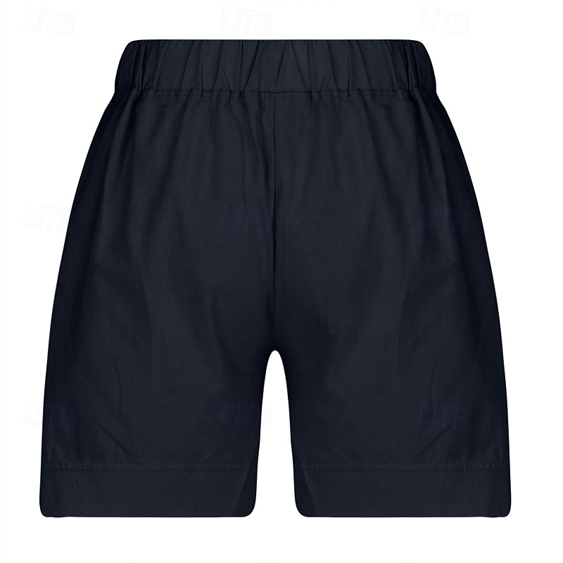 Per donna Pantaloncini in cotone e lino Shorts Pantaloni Eleganti Casual Corto Naturale Semplice Tasca Elastico in vita Comodo All'aperto Quotidiano Ferie Vinaccia Grigio Nero Bianco Estate del 2025 a $15.99 –P4