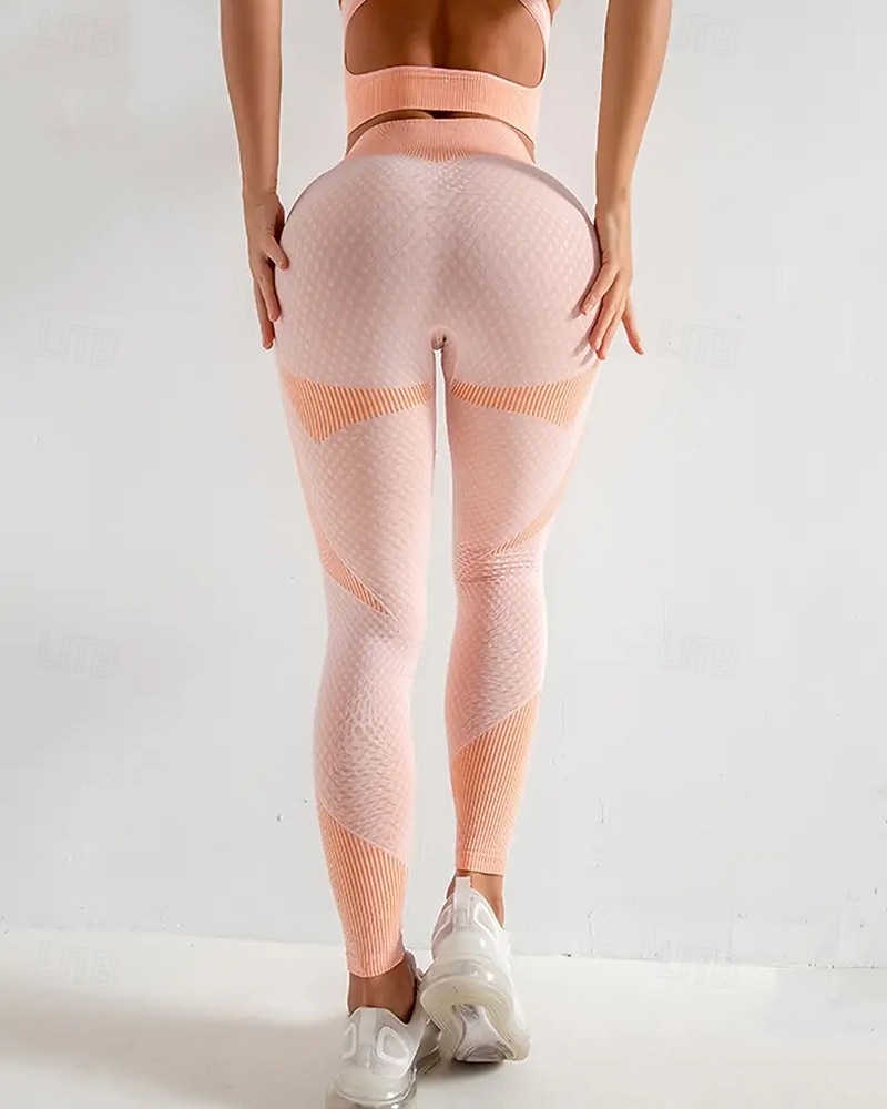 Γυναικεία Παντελόνι για γιόγκα Γιόγκα κολάν Κουρελού Αντίστροφη καρότσα Έλεγχος κοιλιάς Ψηλή Μέση Πιλάτες Γυμναστήριο προπόνηση Προπόνηση Καλσόν Ποδηλασία Ριγέ Ροζ Σπαντέξ Φθινόπωρο Αθλητισμός 2026 - $17.99 –P3