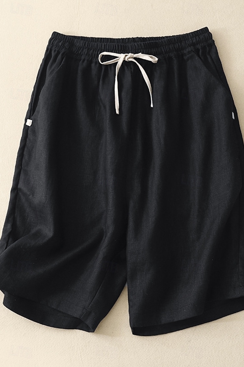 Pentru femei Pantaloni scurți din bumbac in Pantaloni Scurți Pantaloni Șic Stradă Casual Scurt Natural Simplu Buzunar Design Elastic cu Cordon Confortabil Exterior Comfortabil Stradă Casul / Zilnic 2025 - $21.99 –P11