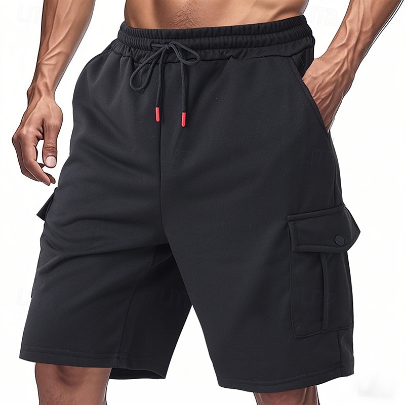 Voor heren Cargoshorts Sweat short Korte broek Hardloopshorts Casual korte broek Trekkoord Elastische taille Meerdere zakken Effen Comfort Zacht Knielengte Buiten Casual Dagelijks Casual Sportkleding 2026 - $18.99 –P5