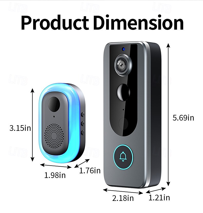 2025年 m20ワイヤレスビデオドアホン 1080p HD 1対1インターホン ディンドンドアベル アプリコントロール付き 2.4GHz 画面なし  コレクション – $47.99 –P14