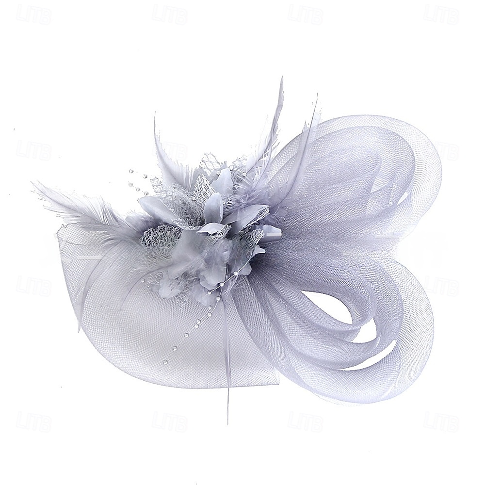 Pălărie Fedora din Tulle cu Pene Pălărie de Nuntă Petrecere de Seară Petrecere Teafă Cursă de Cai Cocktail Vintage Drăguță cu Accesorii cu Pene 2025 - $14.99 –P20