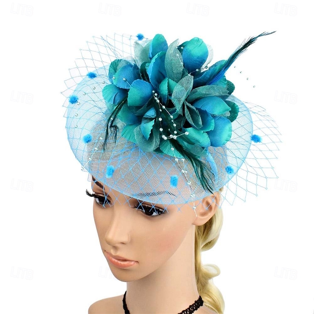 fascinators hatt för kvinnor teparty headpiece bröllop cocktail blomma mesh fjädrar hårklämma 20-tal flapper fascinators 2025 - $33.99 –P6