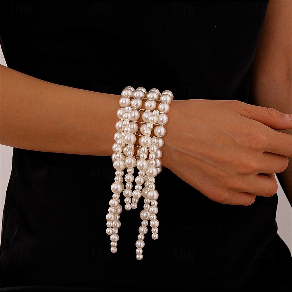 Bracelet Jonc Le style rétro Classique Mini ancien Mode Tendance Bracelet Bijoux Blanche Rond pour Mariage Soirée Fiançailles Bal de promo de 2025 ? $20.99 –P7