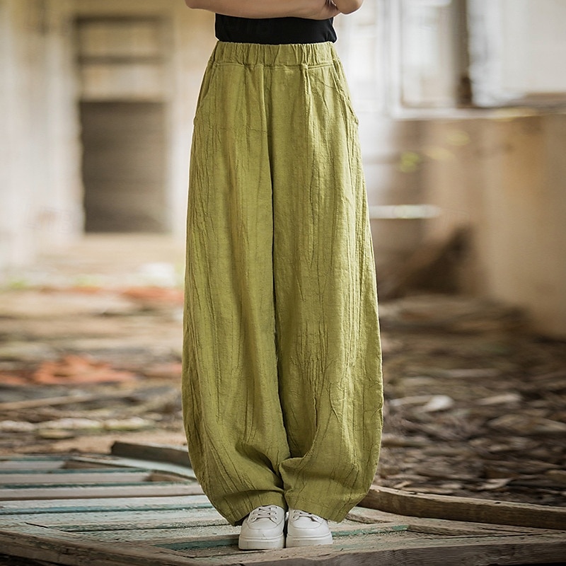 Per donna Pantaloni in cotone e lino Pantaloni Eleganti Moda Streetwear Lunghezza intera Naturale Tinta a nodi Tasca Elastico in vita Comodo All'aperto Confortevole All'aperto Vacanza Abbigliamento del 2025 a $48.99 –P7