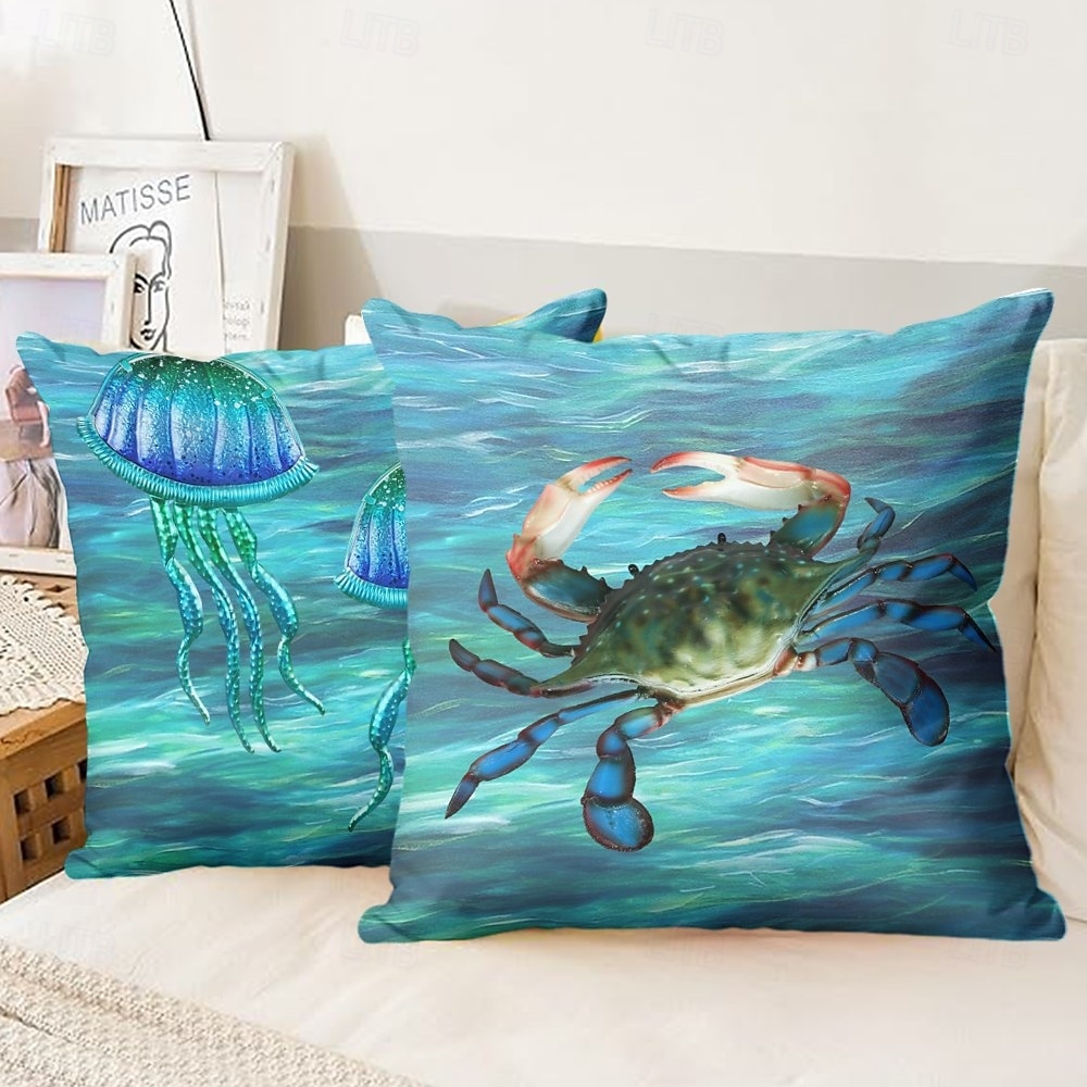 Capa de Almofada Decorativa Caranguejo do Oceano 1PC Case de Almofada Quadrada Macia para Sofá de Quarto Sala de Estar Cadeira de 2025 por $12.99 –P7