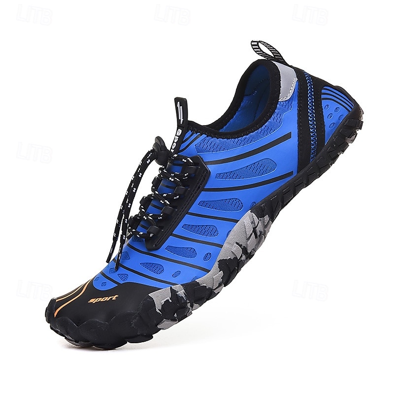 Herren Sneaker Barfußschuhe Upstream-Schuhe Canyoning PU Leder Netz Bequem Rutschfest Atmungsaktiv Schnürung Rot + Grau Blau Grau Sommer Frühling 2025 - $32.99 –P3