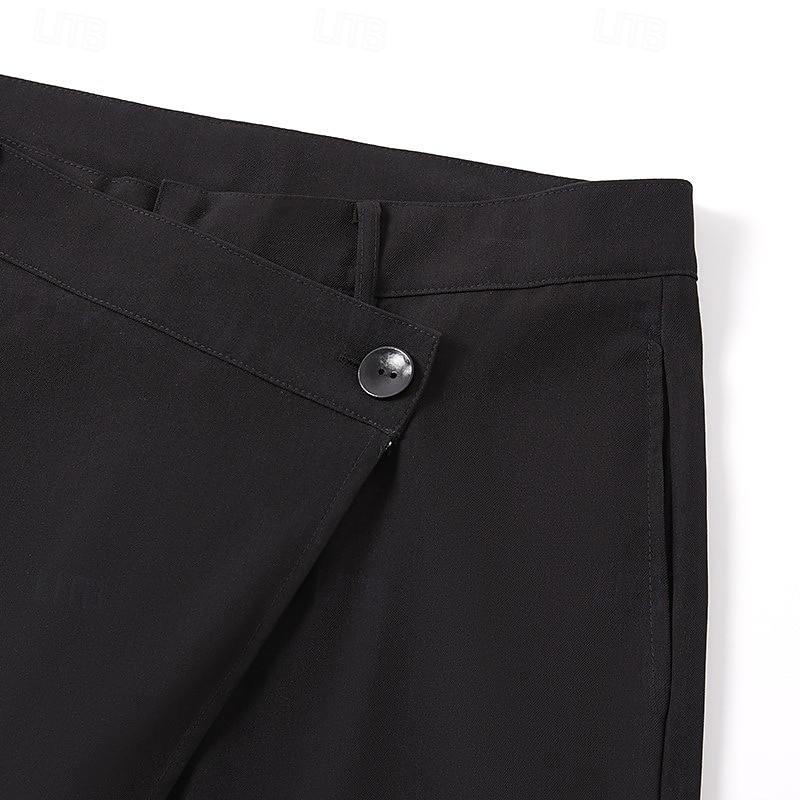 Men's Dress Pants Trousers Pocket Layered Straight Leg Plain Comfort Soft Knee Length Formal Outdoor Daily Elegant Fashion Black White Micro-elastic 2025 - $29.99 –P6