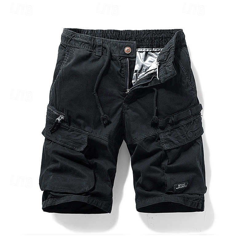 Per uomo Pantaloncini cargo Shorts Pantaloncini Estivi Coulisse Elastico in vita Multi-tasche Semplice Comodità Indossabile Lunghezza al ginocchio All'aperto Sport Quotidiano Moda Casual Nero Cachi del 2025 a $34.99 –P15