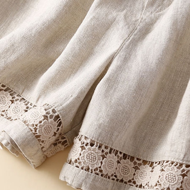 Femmes Short en coton et lin Shorts Slacks Occasionnel Court Naturel Uni Avec Poches Conception à cordon élastique Confortable Extérieur Sortir Noir Gingembre Vert Amande Été Coupe régulière de 2025 ? $14.99 –P3