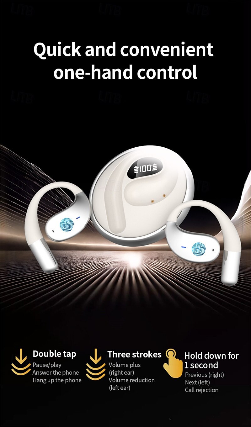 Open Ear Bluetooth Ear Hook Headphones with AI Translation Long Battery Life for Sports and Travel 2025 - €26.9 –P10
