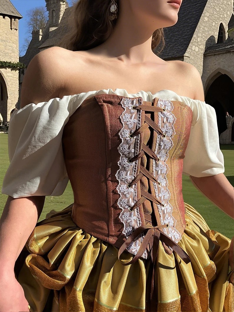 Medieval Renascentist Rochii Rochii de bal Rochie Lungă Viching Cavaler celtic Costume de fancy Pentru femei Regal Halloween Carnaval Mascaradă Performanță LARP Ren Faire Adulți Rochie 2025 - $169.99 –P5