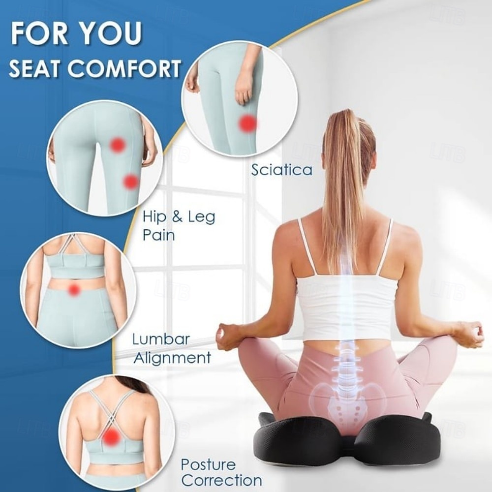 Ergonomic Memory Foam Seat Cushion, Extra Large Cushion for Office Chair, Pressure Relief Pillow Pad for Sciatica, Tailbone & Back Pain, Long Sitting Support 2025 - $39.99 –P5