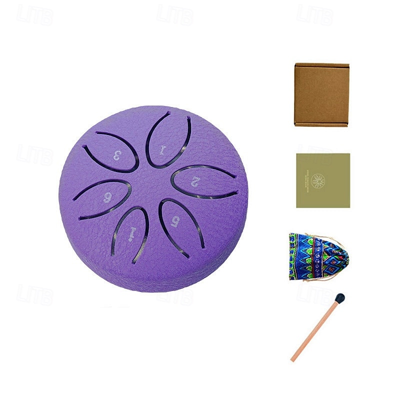 Tambor de chuva para jardim externo com protetores de dedos de 3 polegadas e 6 notas, tambor de língua de aço, mini tambor de mão à prova d'água com protetores de dedos, instrumento musical de de 2025 por $17.99 –P13