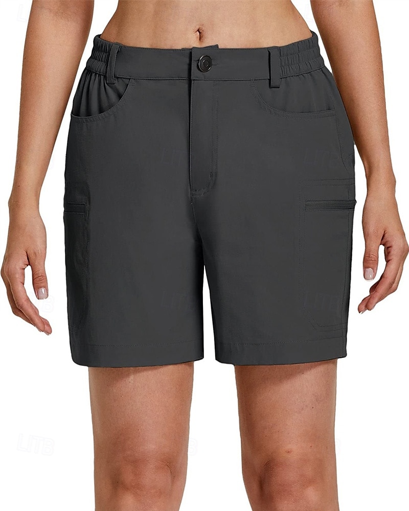 Damen Laufshorts Cargoshorts Wandershorts Außen Normale Passform Schnelltrocknend Shorts Elastischer Bund Schwarz Khaki Spandex Jagd Klettern Laufen S M L XL XXL 2025 - $18.49 –P8