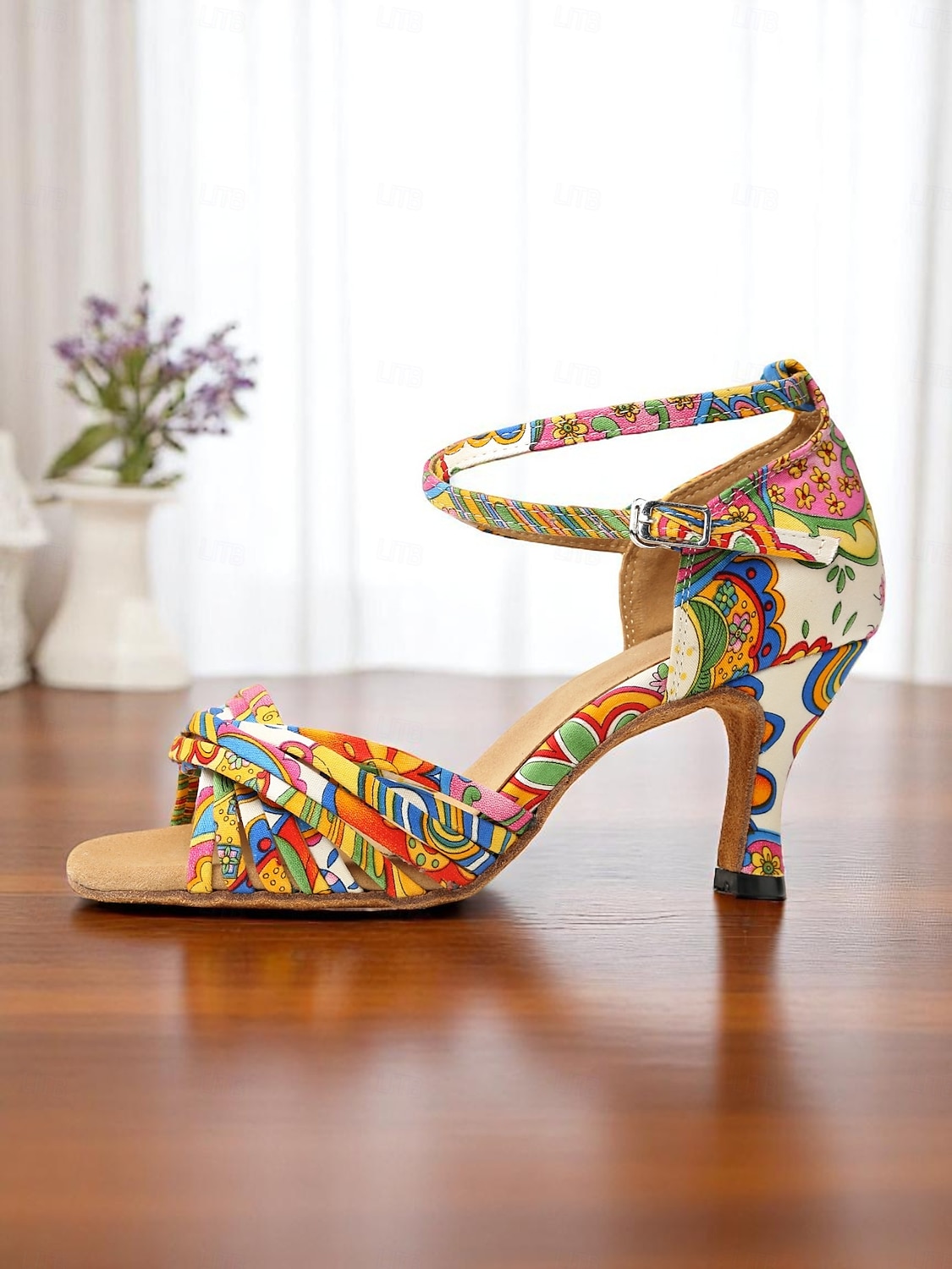 Bunte Latein-Tanzsandalen für Damen – offene Absätze mit Boho-Muster für Salsa-, Samba- und Sommerauftritte für Damen 2025 - $59.99 –P2