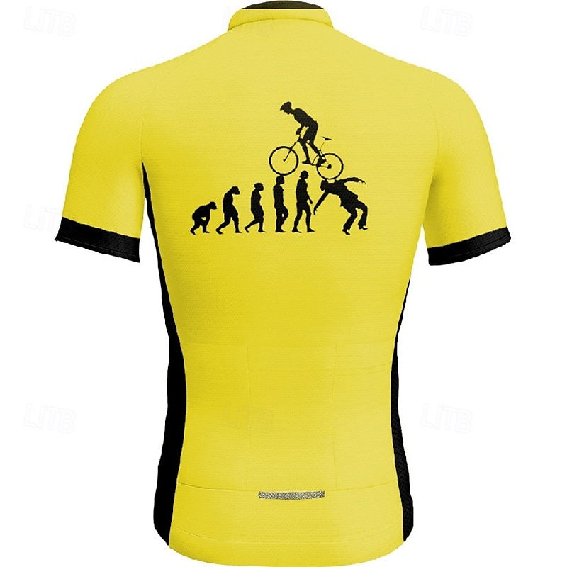 Men's Cycling Jersey Short Sleeve Bike Tee Tshirt Jersey with 3 Rear Pockets Mountain Bike MTB Breathable Quick Dry Anatomic Design Wicking Yellow Red Blue Graphic Sports Clothing Apparel 2025 - $23.19 –P11