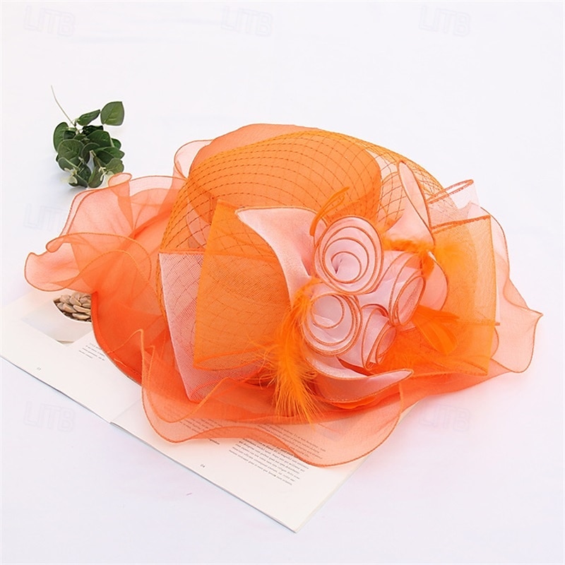 naisten hatut headband hiusneula organza fascinator kirkkohattu kukka teejuhlat häähattu 2025 - $53.99 –P9