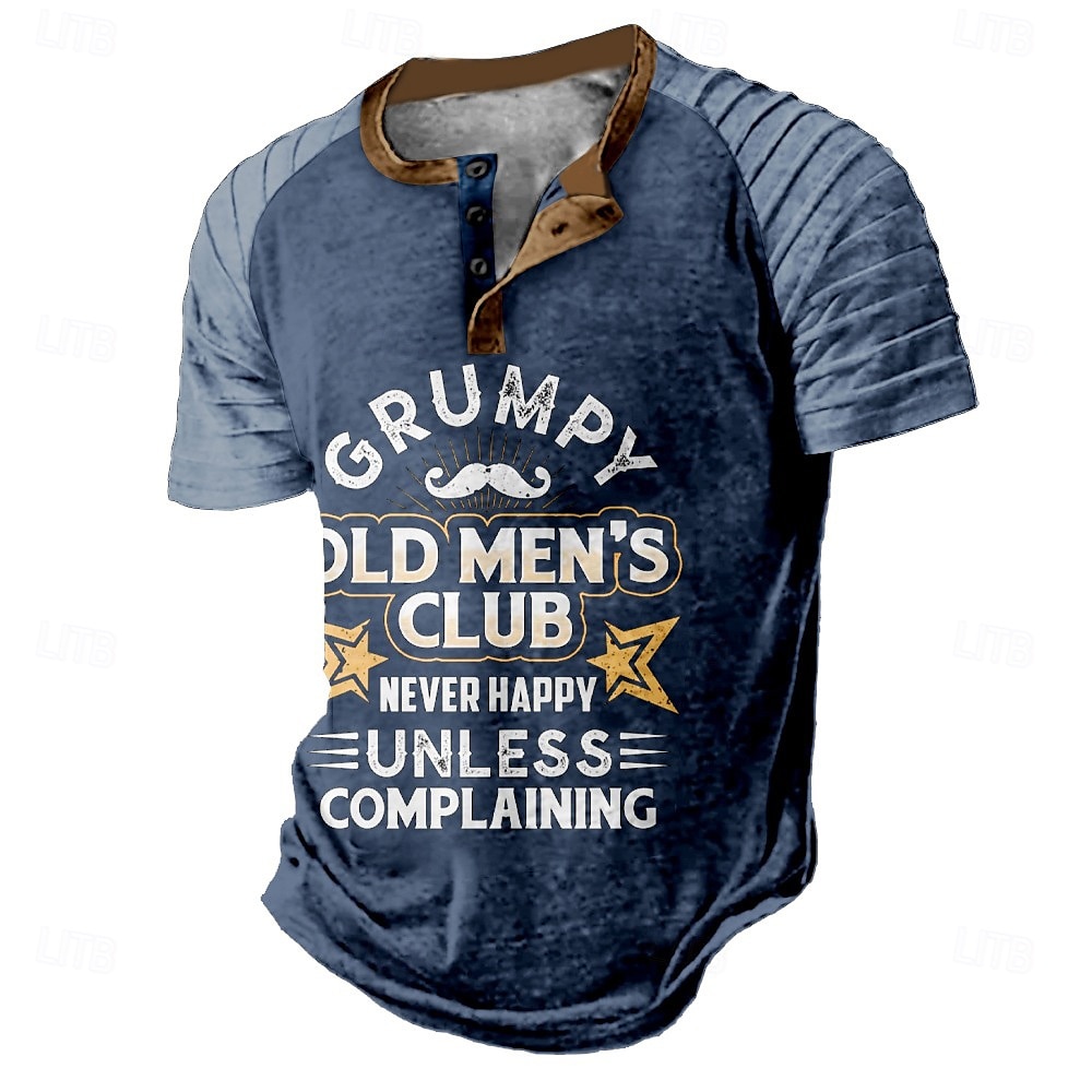 Herre Morsom Slang Henly-skjorte Raglan T-skjorte Kortermet T skjorte Henley Skjorte Mote Daglig Designer Feriereise Gate Avslappet Svart Blå Grønn Sommer Vår Klær S M L XL XXL XXXL 2025 - $20.99 –P3