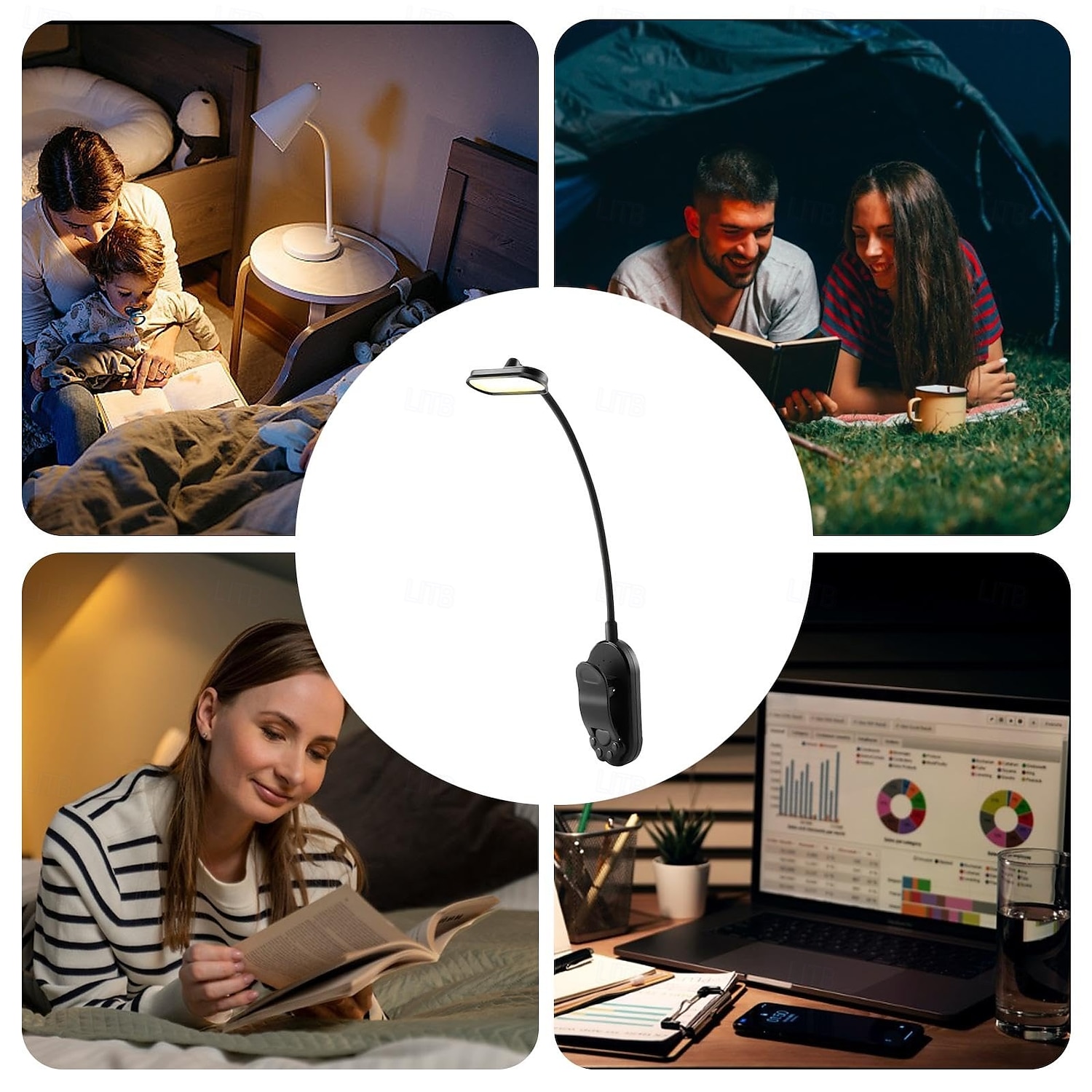 1 stk leselys bokklipslampe øyebeskyttelse skrivebordslampe tri-farget dimming lesebordslampe katteklo klips arbeidslampe 2025 - $16.49 –P2