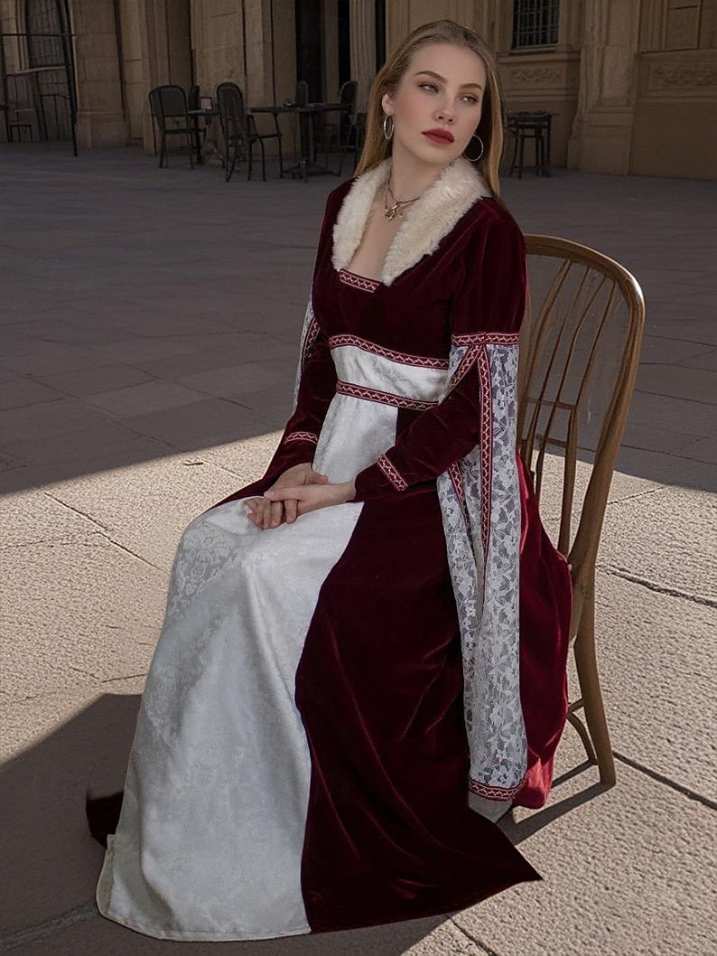 Medieval Renaissance Dress Viking Celtic Knight Women's Viking Royal Halloween Carnival Masquerade Performance LARP Ren Faire Adults' Dress 2025 - $169.99 –P8