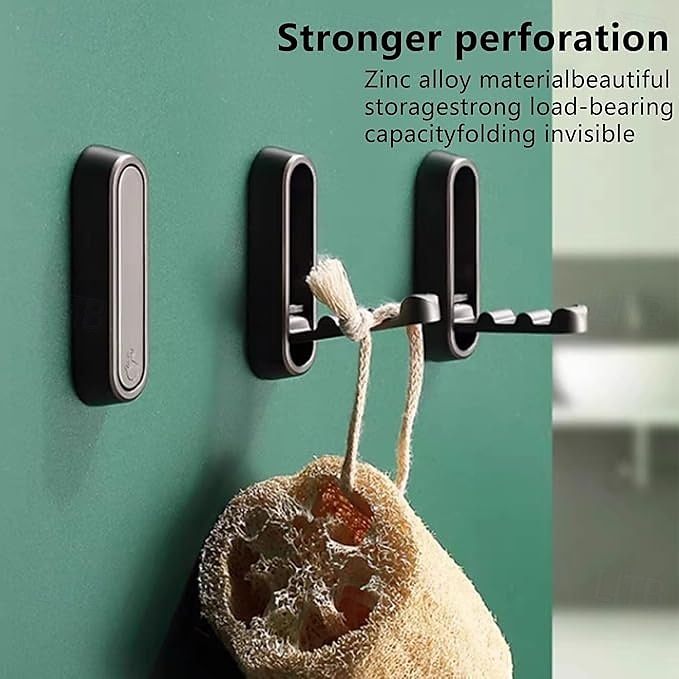 2pcs Folding Wall Hooks Folding Coat Hooks Space-Saving Foldable Hook Bathroom Towel Hook Wall Mounted for Hanging Coat Towels Clothes Hat Bags Keys 2025 - $11.49 –P7