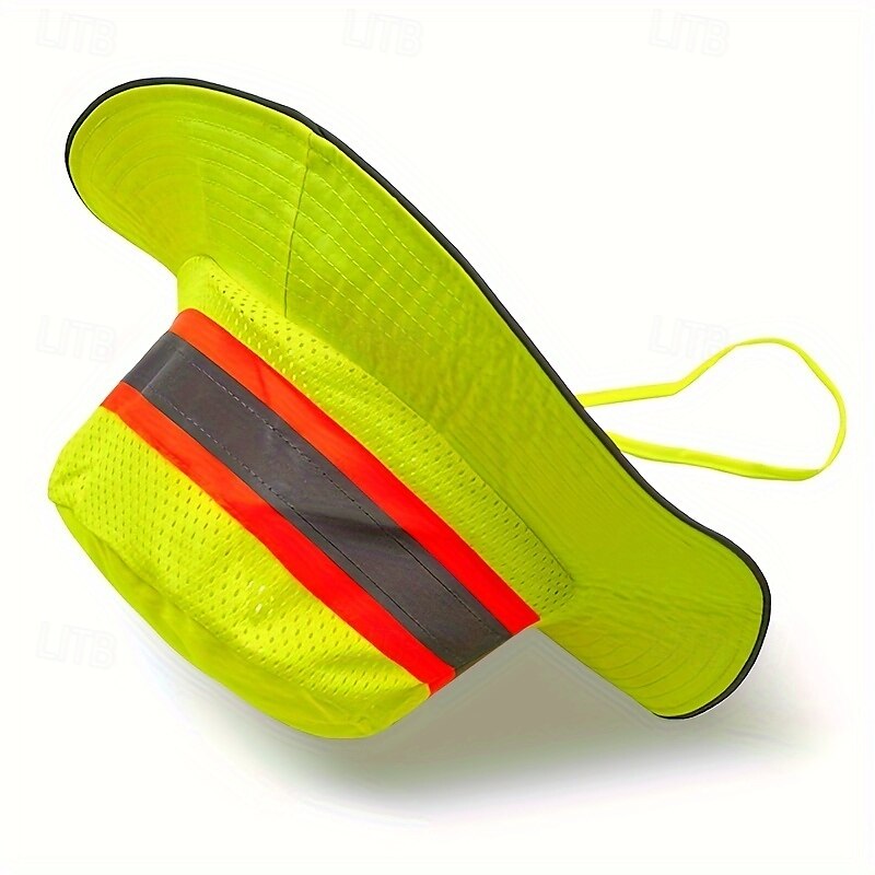 1 x winddichter fluoreszierender Fischerhut] 1 x fluoreszierender Fischerhut aus Netzgewebe mit reflektierenden Streifen, winddichter Seilschutz, leichter Sonnenschutz, Fischerhüte für Frauen, 2025 - $21.99 –P2