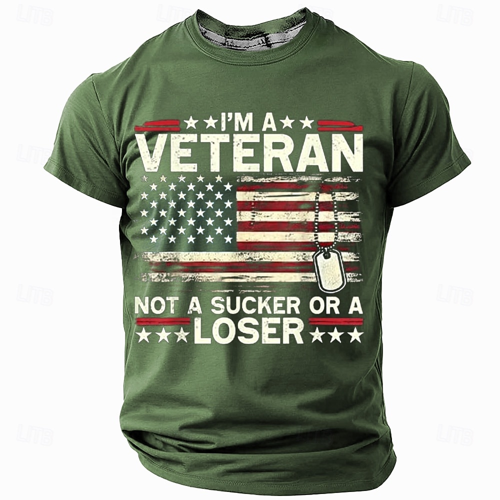 Patriotische T-Shirts für Männer Amerikanische US-Flagge Stars and Stripes T-Shirt Ärmelloses Top 3D-Druck Rundkragen T-Shirt Urlaub Casual Hawaiian Urlaub Weiß 1 Weiß Sommer Frühling 2025 - $17.99 –P2